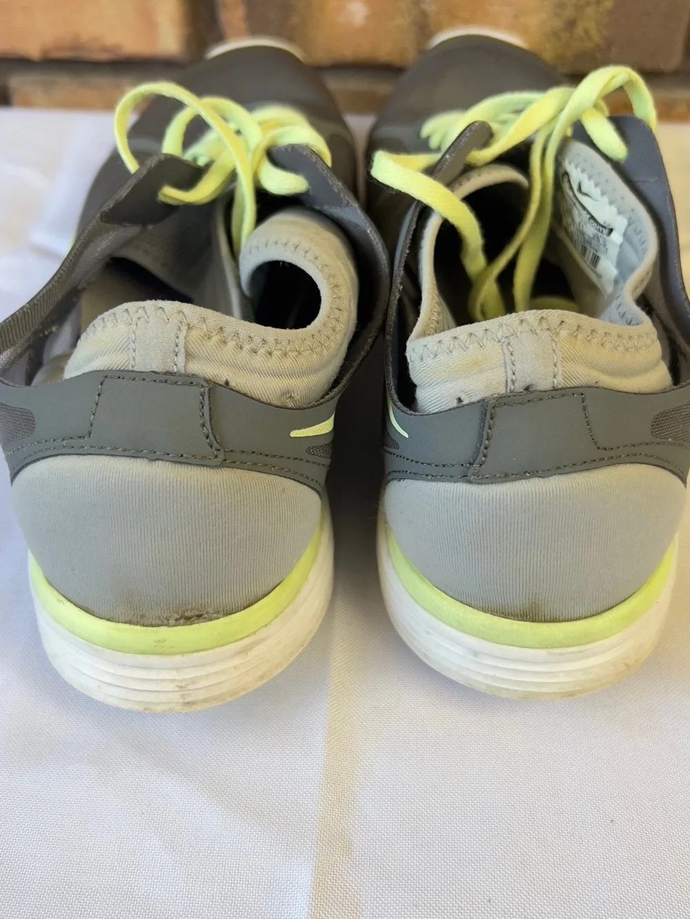 Nike Men’s Gray and Neon Yellow Athletic Sneakers